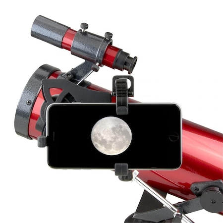 Marson 78 x 76 mm Newtonian Reflector Telescope with Universal Smartphone Digiscoping Adapter, Red RP-100SP